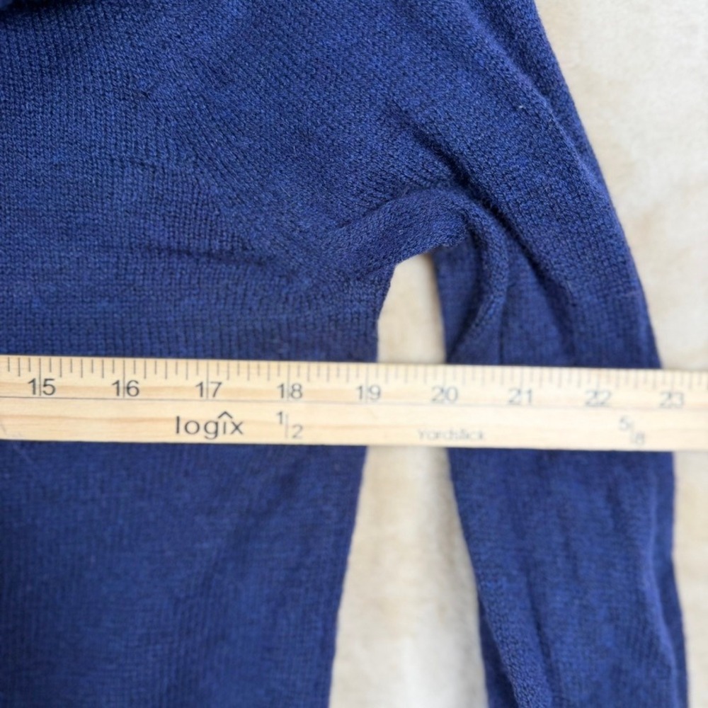 Patagonia Womens M Navy Blue Lambswool Blend Shawl Collar Long Cardigan Sweater - Picture 7 of 9